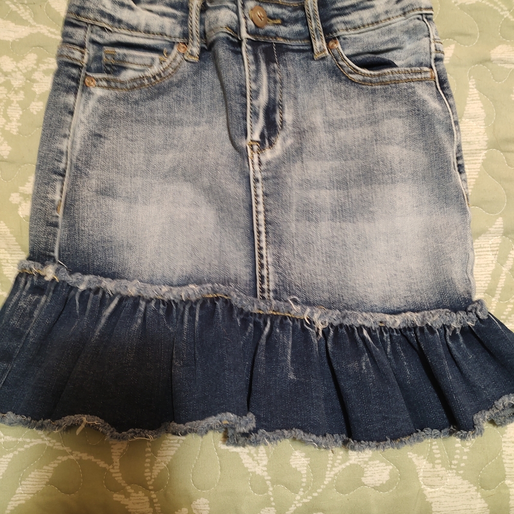 Kidpik Blue Ruffled Mini Skirt for Casual Nights